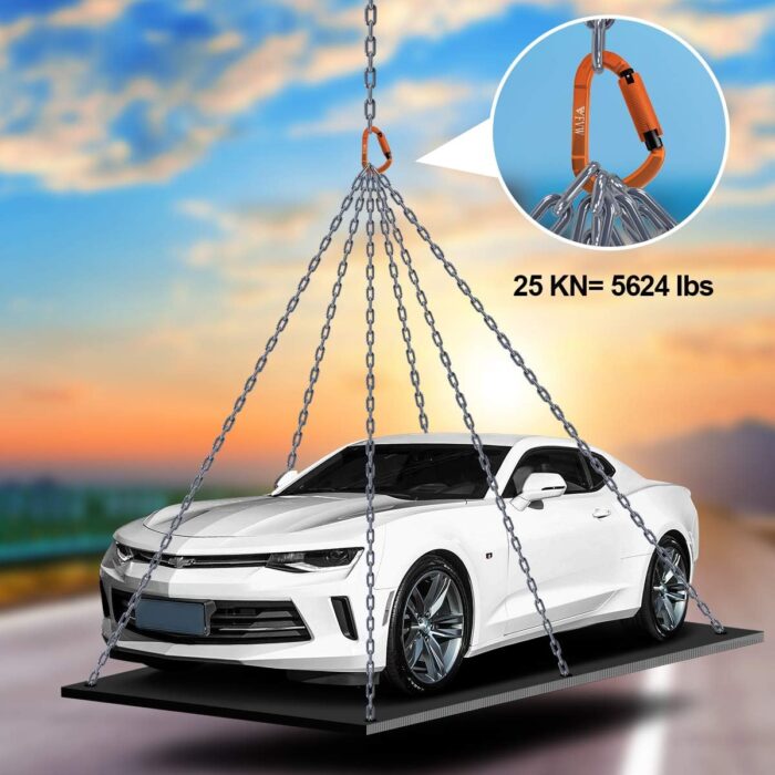 FVW Auto Locking Rock Climbing Carabiner Clips, UIAA Certified Professional 25KN (5620 lbs) Heavy Duty Caribeaners for Rappelling Swing Rescue & Gym etc,Large Carabiners,D-Shaped - Image 4