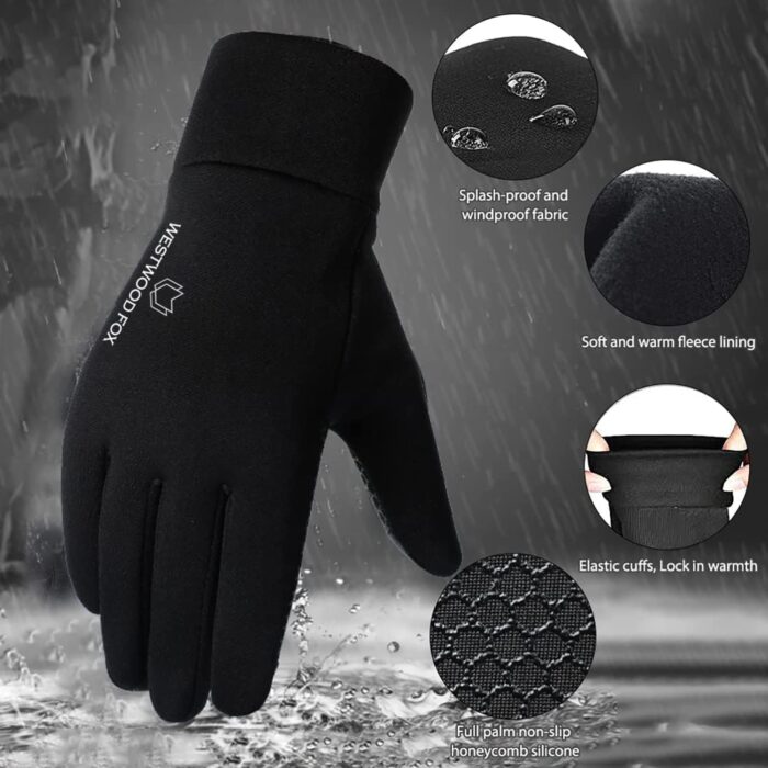 Kids Winter Thermal Cycling Gloves Boys Girls Flexible Grip Touchscreen Cycling Bike Gloves for Children Running Ski Anti-Slip Mitts - Image 2