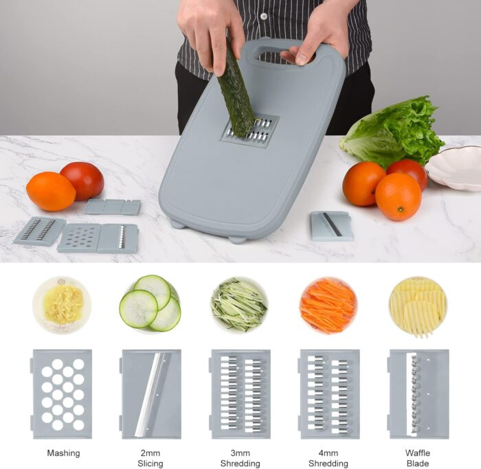 Gintan Camping Cutting Board, 9-in-1 Collapsible Chopping Board with Colander, Kitchen Vegetable Washing Basket for Camping, Camping Gifts Camping Accessories for RV Campers (Gray) - Image 5