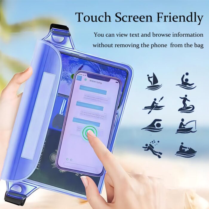 CADONO 2-Pack Waterproof Pouch with Adjustable Waist Strap | Screen Touch Sensitive Dry Bag, Keep Your Phone and Valuables Dry, Perfect for Swimming Kayaking Boating Fishing Beach Diving - Image 5