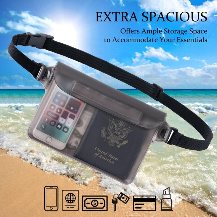 CADONO 2-Pack Waterproof Pouch with Adjustable Waist Strap | Screen Touch Sensitive Dry Bag, Keep Your Phone and Valuables Dry, Perfect for Swimming Kayaking Boating Fishing Beach Diving - Image 6