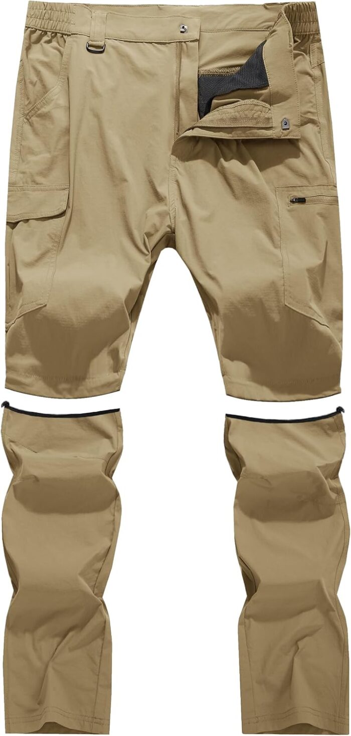 Men's Hiking Convertible Zip Off Pants Outdoor Waterproof Quick Dry Lightweight Fishing Safari Travel Cargo Work Pants - Image 2