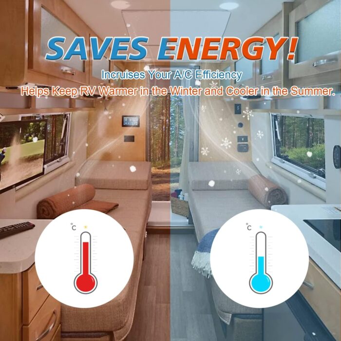 Safoner Waterproof RV Vent Insulator and Skylight Cover with Reflective Surface, Fits Standard RV Vents- 14x14 Inch (1 Pack) - Image 6