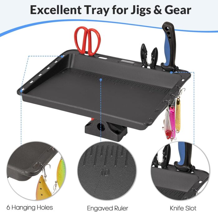 QualyQualy Boat Cutting Board Bait Cutting Table for Boat, Fish Cleanning Station with Side Deck Mount, Fishing Fillet Table with Plier Storage and Knife Slot, UV-Resistant Engineered Nylon - Image 4