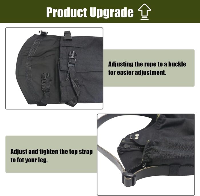 Tactical Leg Gaiters High Gaiters Hunting Gaiters Knee Protection Anti-Tear Oxford Fabric Full Length Zip Waterproof Breathable Windproof for Outdoor Hunting Hiking Walking - Image 4