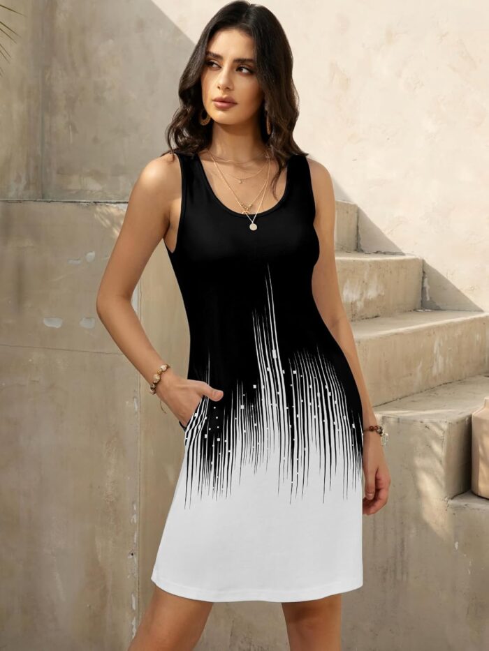 Women's Summer Dress 2025 Sleeveless Floral Boho Sundress Swimsuit Coverup Casual Loose Beach Vacation Tank Dresses - Image 4