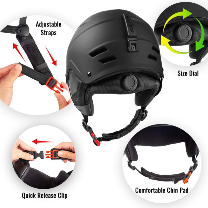 Ski Helmet, Snowboard Helmet, Snow Sports Helmet, Audio Compatible for Men Women and Youth - Image 4