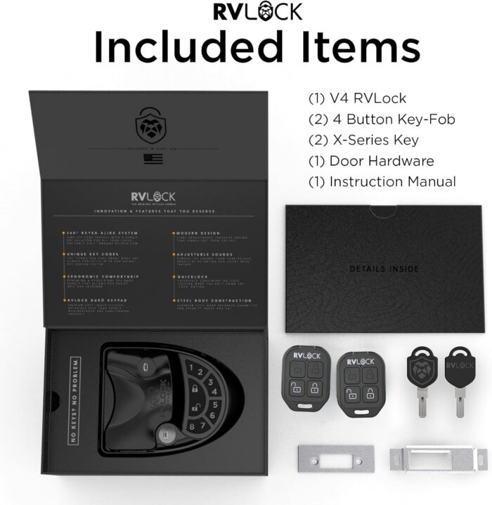 RVLOCK V4 RV Door Lock Keyless Entry with Remote, Secure and Convenient Camper Latch Replacement, Durable RV Door Lock Replacement for Trailers with Patented Security Technology - Image 5