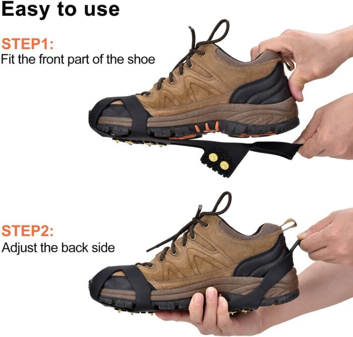 Aliglow Ice Snow Grips Over Shoe/Boot Traction Cleat Spikes Anti Slip Footwear - Image 3