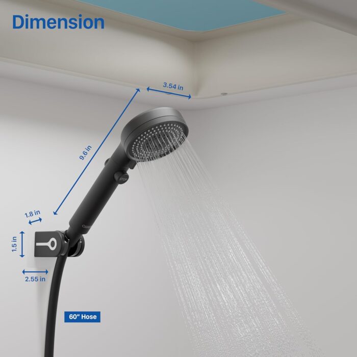 RV Shower Head with Hose, High Pressure Shower Head with Handheld On Off Switch, Travel Trailer, Motorhome and Boat and Camper Must Have RV Accessories Replacement Part, Matte Black - Image 8