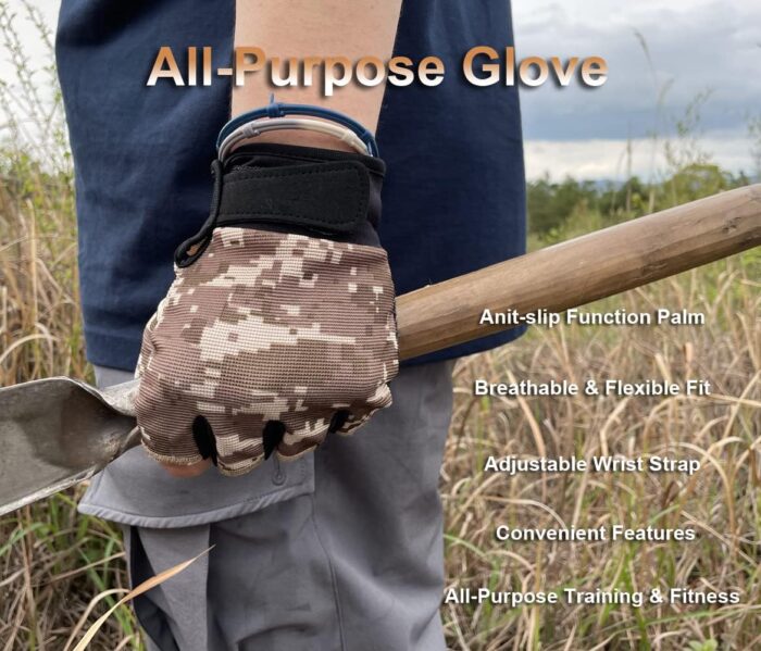 Fingerless Gloves - Tactical & Biking Gloves for Men & Women, Ideal for Airsoft, Fishing & Training - Image 2