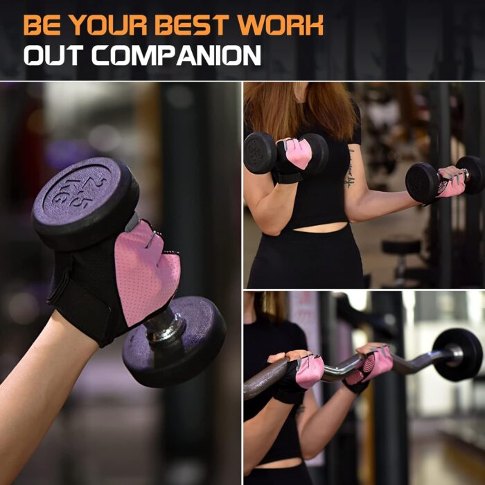 Sunnex Gym Gloves - Fingerless, Breathable Workout Gloves for Weightlifting, Cycling & More - Image 7