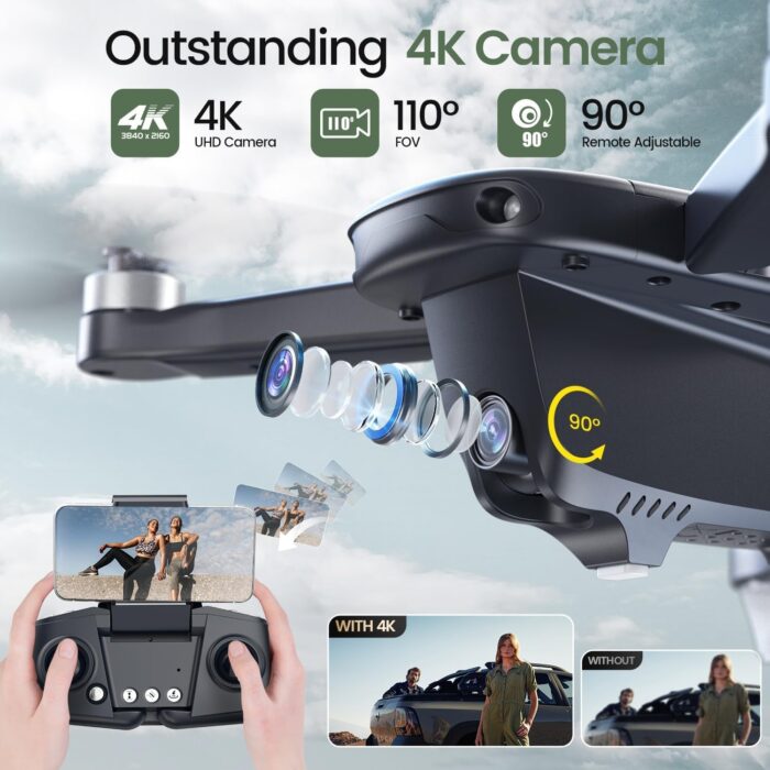 Holy Stone GPS Drone with 4K Camera for Adults, HS175D RC Quadcopter with Auto Return, Follow Me, Brushless Motor, Circle Fly, Waypoint Fly, Altitude Hold, Headless Mode, 46 Mins Long Flight - Image 2