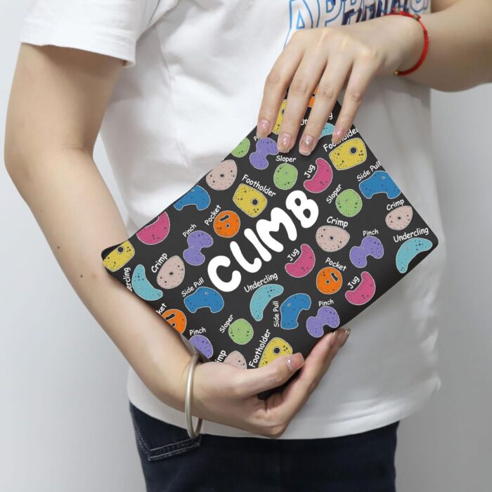 MNIGIU Rock Climber Gift for Women Rock Climbing Cosmetic Bag Climb Gift Rock Climbing Bouldering Lover Gift (Climb Black Bag) - Image 4
