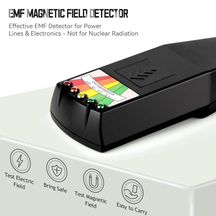 color tree Handheld LED EMF Magnetic Field Ghost Hunting Detector Electromagnetic Paranormal Equipment Tester 50Hz-20,000Hz Black - Image 2