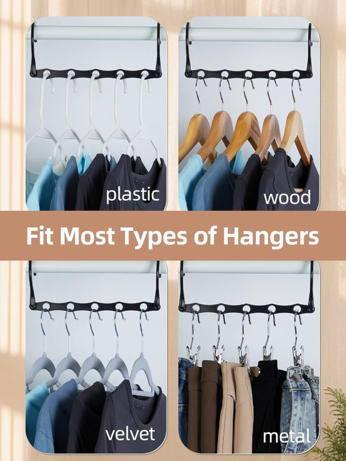 HOUSE DAY Space Saving Hanger 20 Pack Sturdy Black Magic Hangers for Closet Organizers and Storage for Heavy Clothes, Dorm Room Bedroom Home RV Car Camper Organization Essentials - Image 5