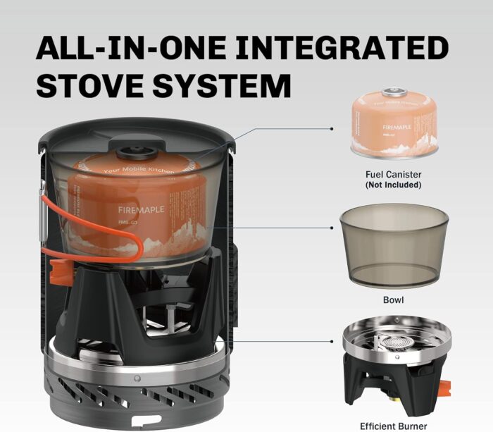Fire-Maple "Fixed Star 1" Backpacking and Camping Stove System | Outdoor Propane Cooking Gear | Portable Pot/Jet Burner Set | Ideal for Hiking, Trekking, Fishing, Hunting Trips and Emergency Use - Image 2