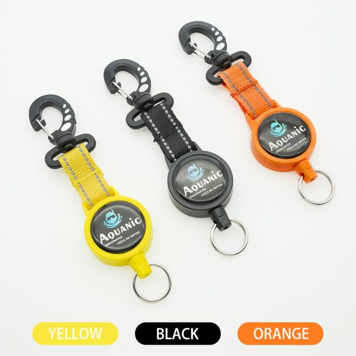 Scuba Diving Retractable Gear Tethers, Scuba Accessories Dive Clip Lanyard with Snap Hook, Split Ring Quick-Release Extension Cord for Diving,Swimming,Flashlights,Cameras and More - Image 7
