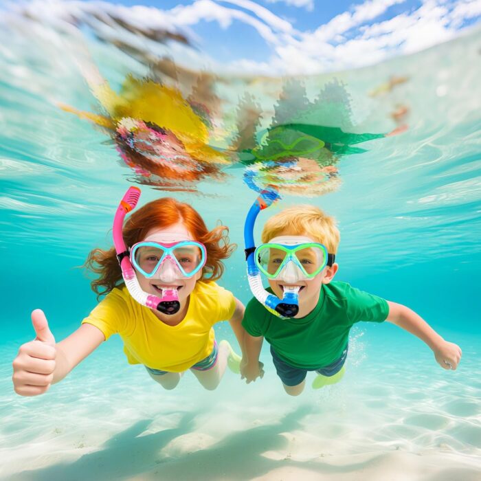 Kids Snorkel Set Dry Top Snorkeling Gear for Kids Boys Girls Youth Junior Age 5-15, Anti-Fog Anti-Leak Snorkel Mask Scuba Diving Mask Swimming Goggles with Nose Cover - Image 6
