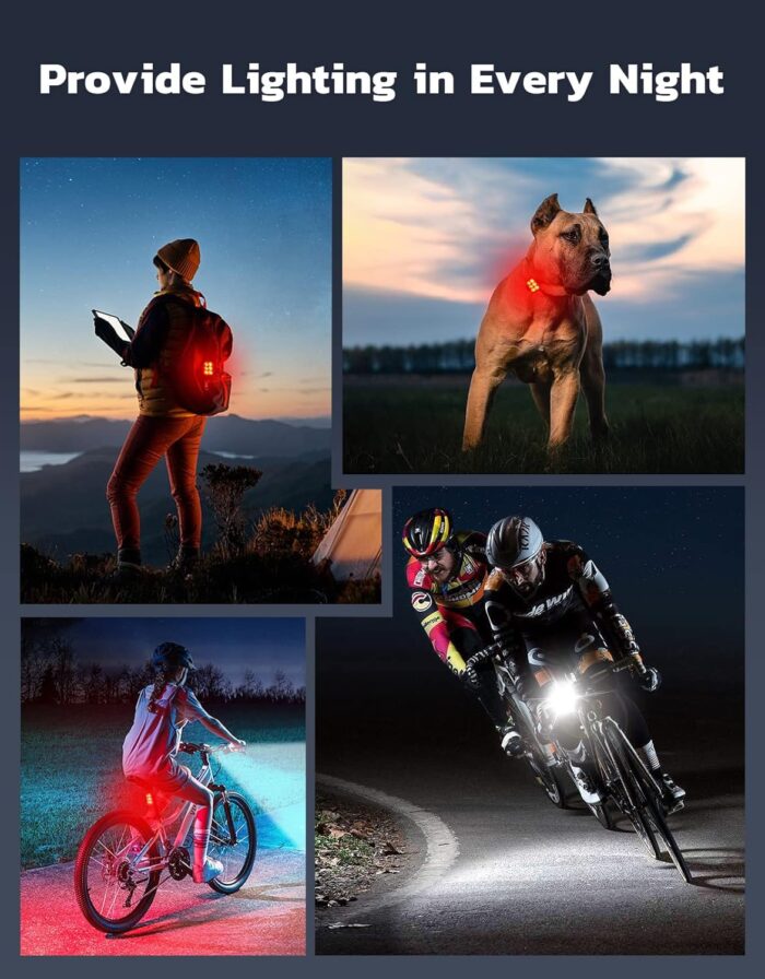 Bike Lights for Night Riding, USB Rechargeable Bike Lights Front and Back, Waterproof IP65 Bicycle Light, 4+6 Modes Bike Headlight and Tail Light Set,1.5 Hrs Fast Charging, Easy to Install - Image 6