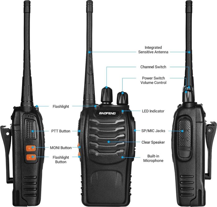Walkie Talkies Radios Baofeng Radio BF-888s Long Range with Antenna Earpiece Mic Rechargeable 2 Way Radio UHF Comunicacion Walkie Talkie with Headsets (Pack of 4) - Image 3