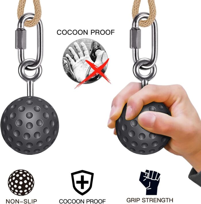 SELEWARE Pull Up Ball Grip, Non-Slip Rock Climbing Holds Pull Up Power Ball for Strength Training Attachment, Neutral Grip Pull Up Handles for Chin Up Bar, Kettlebell, Barbell Home Gym Workout - Image 4