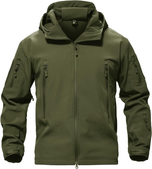 TACVASEN Men's Special Ops Military Tactical Rain Jackets Winter Warm Fleece Softshell Hooded Raincoat Snowboard