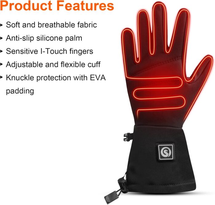 DAY WOLF Heated Glove Liners Electric Gloves for Men Women Rechargeable Battery Hand Warmer for Winter Sports Snow Biking Riding Skiing Cycling Hunting Snowboarding - Image 4