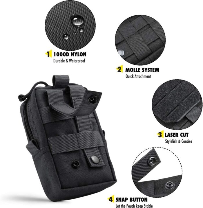 WYNEX Tactical EDC Pouch, Molle Utility Pouches Gadget Organizer Phone Holder Waist Pack Smartphone Pouch Tool Holster Pocket - Image 4
