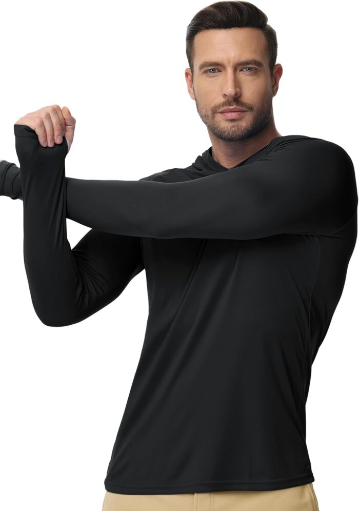 Boladeci Men's UPF 50+ Sun Protection Lightweight Hoodie Shirts Long Sleeve Fishing Shirts SPF UV Hiking Swim - Image 2