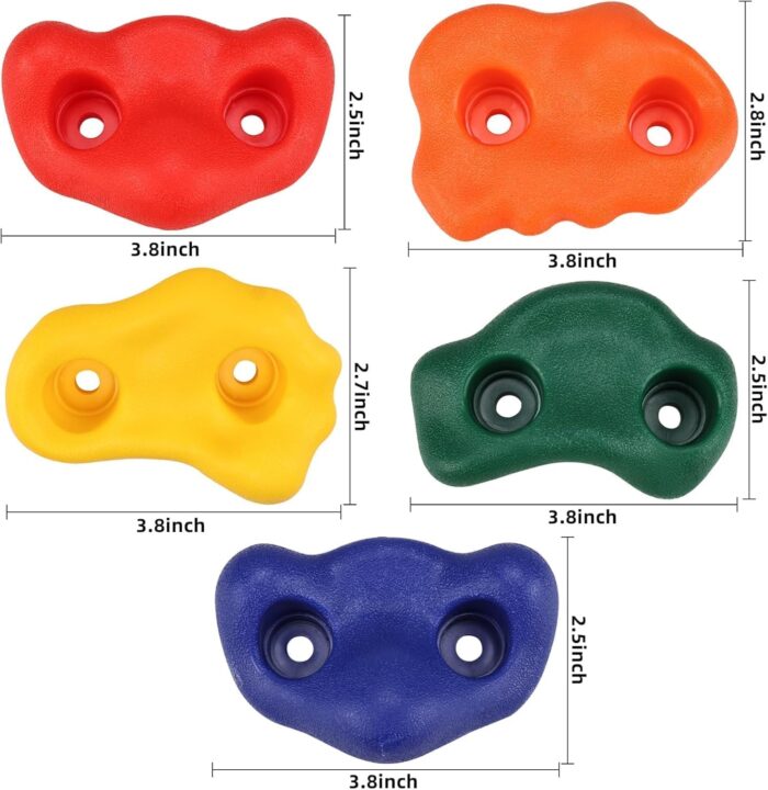 Yaegoo 20 PCS Climbing Holds for Kids, Rock Wall Climbing Kit with Mounting Hardware, Climbing Rock Wall Holds for Indoor and Outdoor Playground Play Set - Image 3