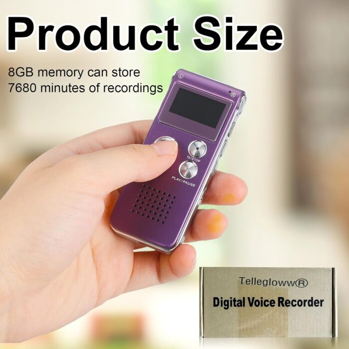 Ghost Hunting Equipment Paranormal Equipment for Ghost Hunting Digital EVP Voice Activated Recorder Rechargeable Recorder Device with Microphone, 8GB(Purple) - Image 2