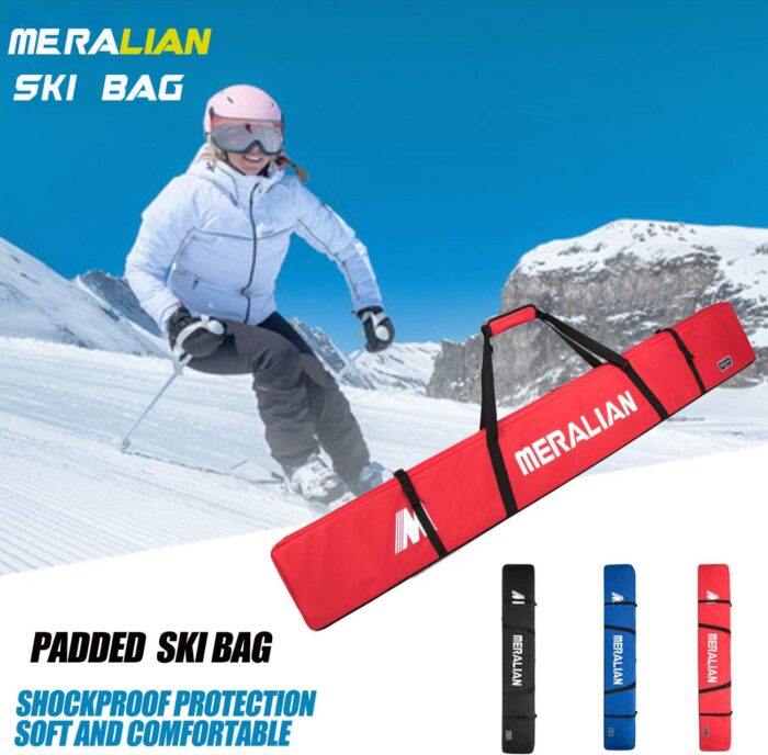 Padded Ski Bag,Waterproof Full Padded Single Ski Travel Bag with Adjustable Shoulder Strap. - Image 2