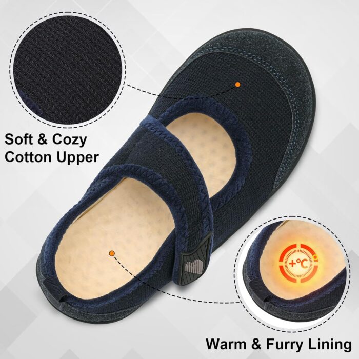 BARERUN Womens Slippers Wide Diabetic Shoes for Women Adjustable House Slippers Swollen Bunions Neuropathy House Shoes Stable Non Slip Barefoot Walking Shoes Indoor Outdoor - Image 2