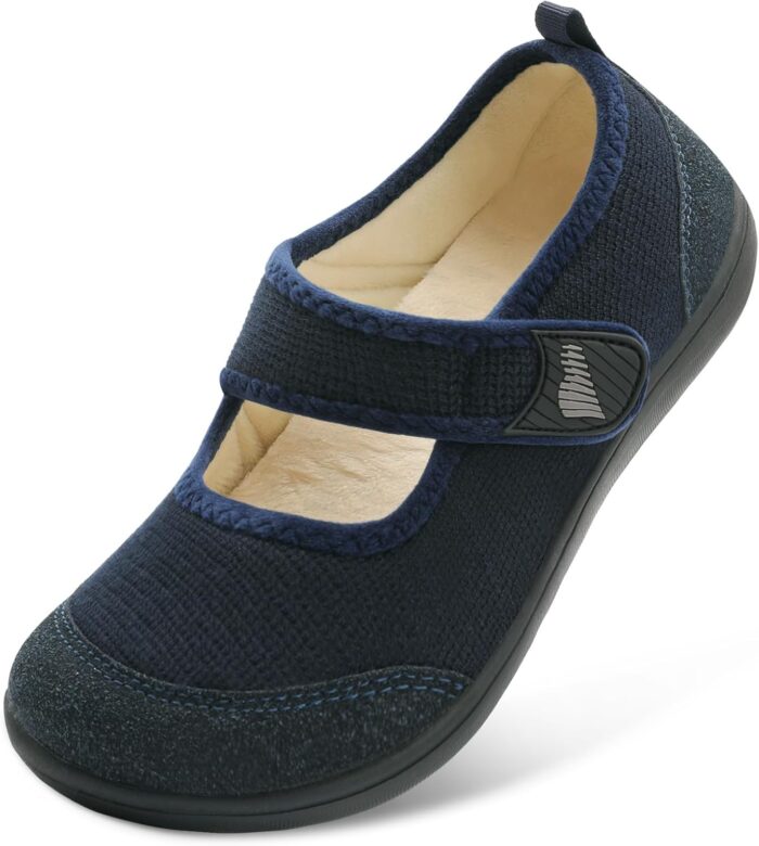BARERUN Womens Slippers Wide Diabetic Shoes for Women Adjustable House Slippers Swollen Bunions Neuropathy House Shoes Stable Non Slip Barefoot Walking Shoes Indoor Outdoor