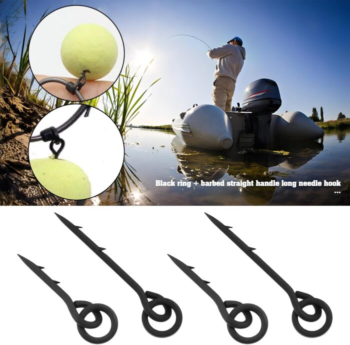 eMagTech 30Pcs Boilie Spikes with Ring Bait Screw 10mm/15mm with Round Link Loop Swivels Bait Spikes Maggot Spike for Carp Barbel Fishing Terminal Tackle Accessories - Image 2