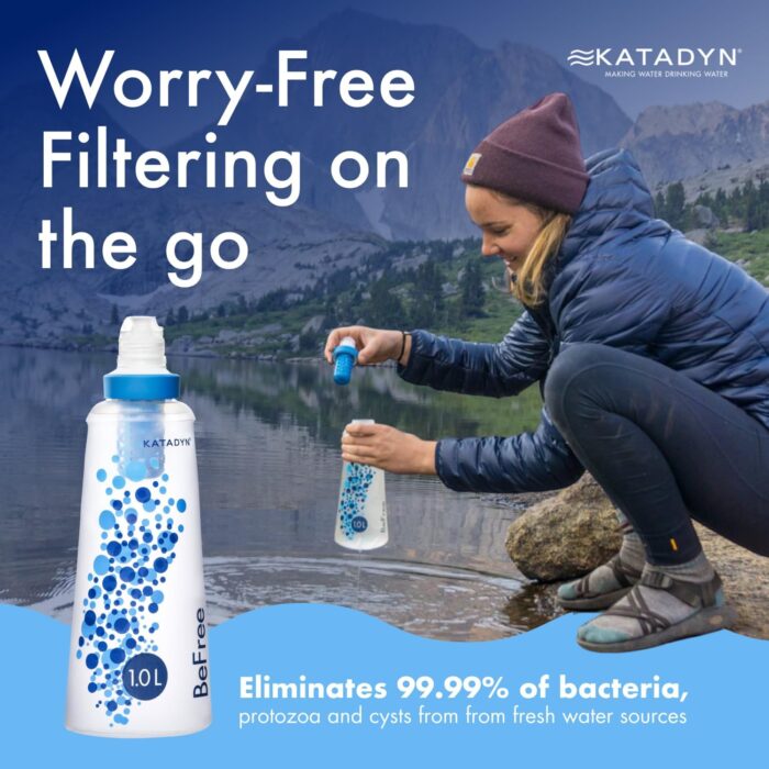 Katadyn BeFree 1.0L Ultralight Collapsible Water Filter Bottle for Hiking, Camping, Backpacking - Image 3