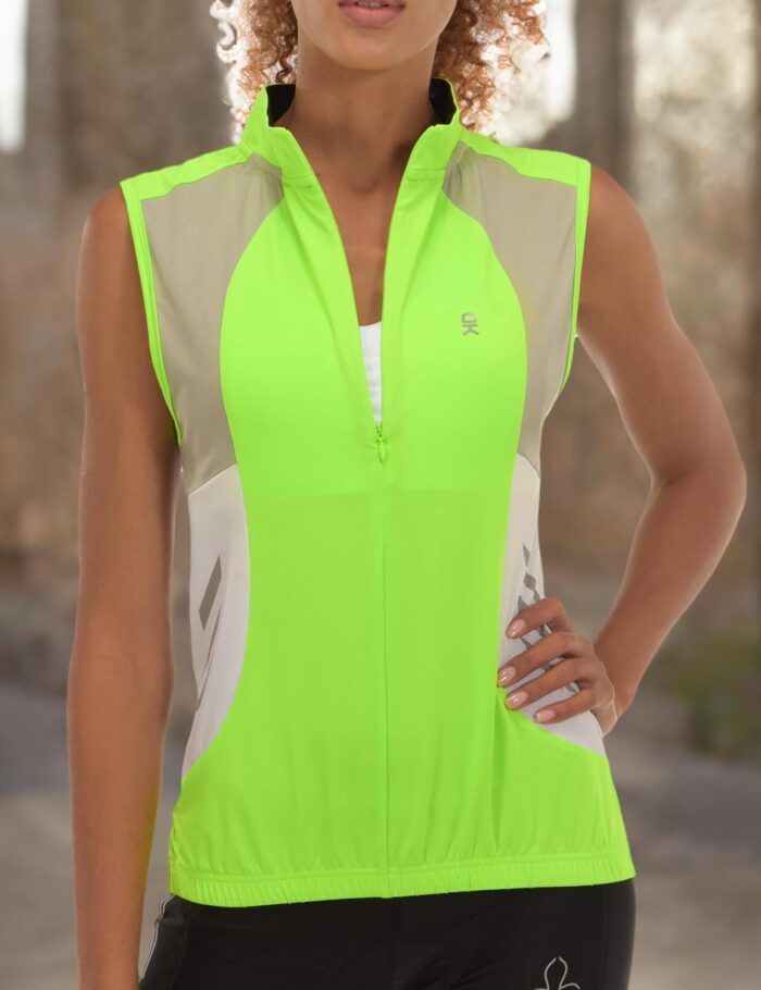 Little Donkey Andy Women's Half Zip Breathable Cycling Vests Reflective Sleeveless Jerseys Shirts Golf 4 Rear Pockets - Image 8