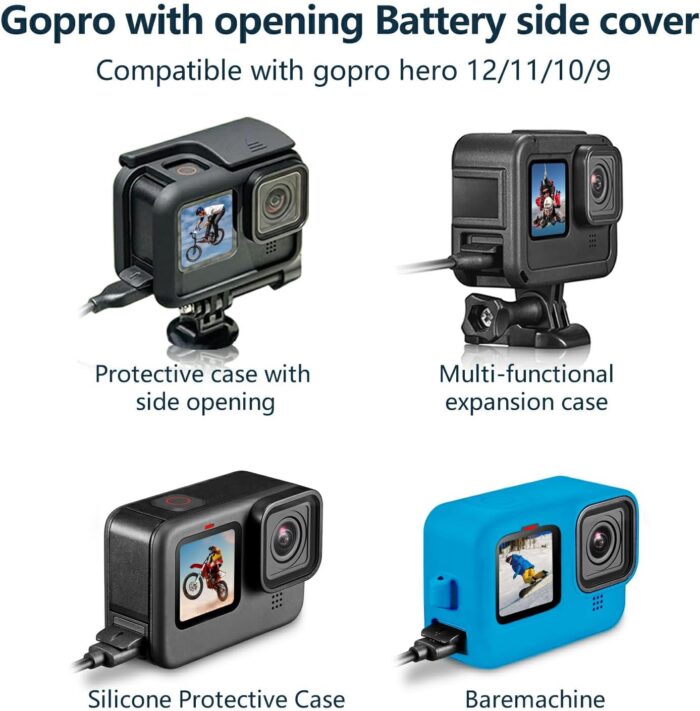 Suptig Protective Case, Silicone Case Compatible for GoPro Hero 12/11/10/9 Black (Blue), RSX-428 - Image 4