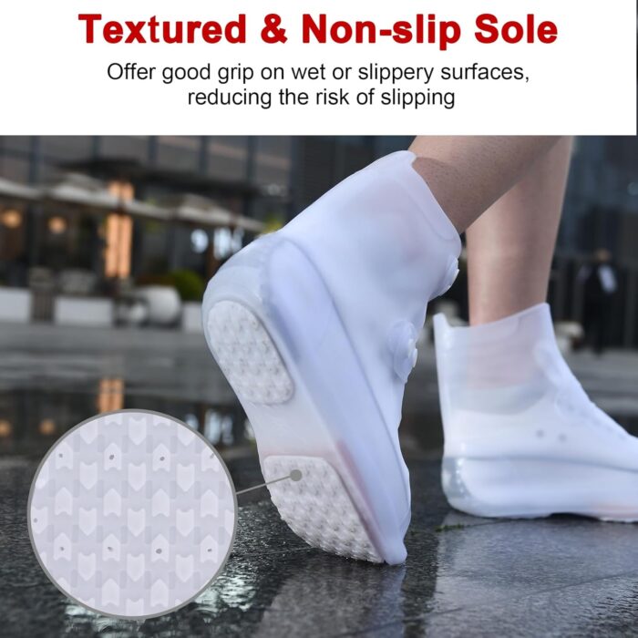 Dream Apparel Waterproof Rain Shoe Covers for Women Men, Non-Slip Reusable Boot Covers Foldable Shoe Covers Rainproof Overshoes Over Shoes Galoshes - Image 3