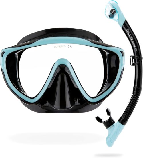 CRESSI Adult Wide View Single Lens Comfortable Snorkeling Mask & Dry Snorkel - Tino & Scilla: Made in Italy