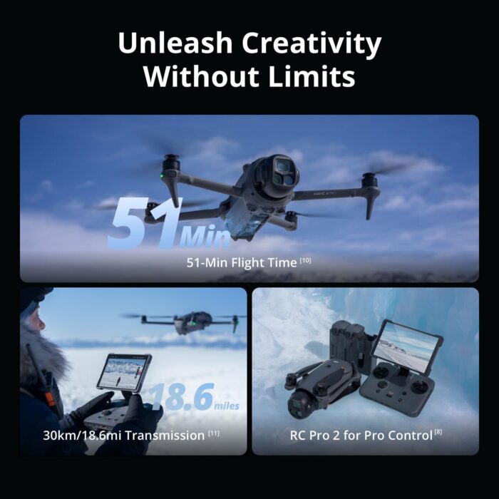 DJI Mavic 4 Pro Drone Fly More Combo 6K60 HDR, 100MP, 51-Min Max Flight Time, 18.6-Mile Range, ActiveTrack 360 Subject/Vehicle Tracking, Omnidirectional Avoidance Bundle with 128GB Memory, Backpack + More - Image 6
