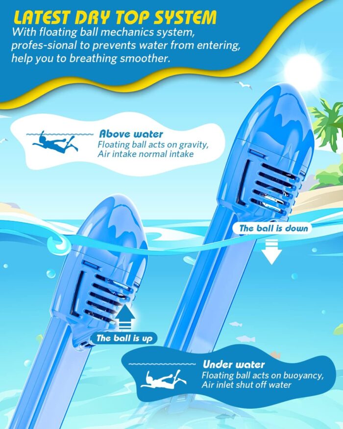 QingSong Kids Snorkel Mask Full Face, Snorkeling Set with Camera Mount, Foldable 180 Degree Panoramic View Snorkeling Gear Anti-Fog Anti-Leak - Image 6