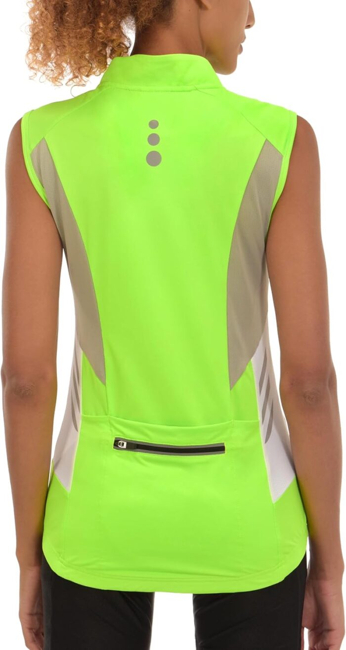 Little Donkey Andy Women's Half Zip Breathable Cycling Vests Reflective Sleeveless Jerseys Shirts Golf 4 Rear Pockets - Image 3