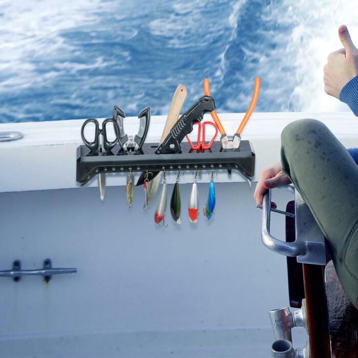 KEMIMOTO Fishing Tool Holder for Boat, Fishing Hook Knife Pliers Holder for Boat, Marine Tackle Rack Holder, Fishing Bait and Lure Organizer - Image 6