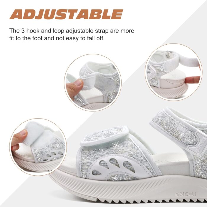 ONCAI Walking Sandals Women,Arch Support Hiking Sandals with Orthotic Outdoor Footbed for Plantar Fasciitis,Water Athletic Platform Sandalias Mujer with 3 Adjustable Strap (US Size 6-12) - Image 4
