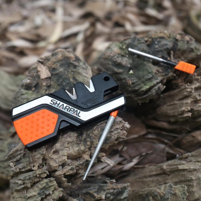 SHARPAL 101N 6-In-1 Pocket Knife Sharpener & Survival Tool, with Fire Starter Ferro Rod, Whistle & Diamond Sharpening Rod, Quickly Repair, Restore and Hone Straight and Serrated Blade - Image 3