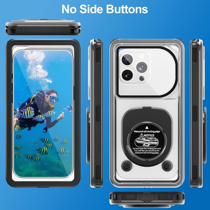 Beasyjoy Waterproof Phone Case, Underwater Phone Case for Snorkeling, Universal IPX8 Diving Case with Lanyard Up to 6.9" for iPhone 16/15/14/13/12 Pro Max, Samsung S24/S23/S22/Google/Moto - Black - Image 6