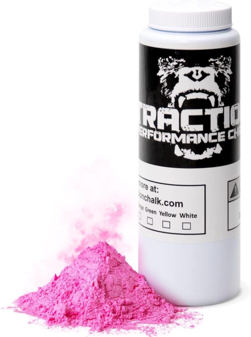 Traction Performance Colored Gym Chalk | Powder Chalk for Gymnastics, Rock Climbing, Weight Lifting & Workouts - Firm Grip Soft Chalk Lifting Powder in Vibrant Colors - Made in USA | 8 oz.