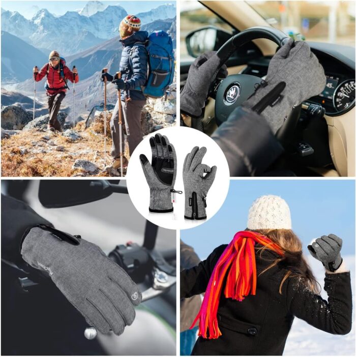-10℉ Winter Gloves Men Women & Kids, 5-Layer Waterproof Gloves for Cold Weather, Snow Ski Gloves with 10 Touchscreen Fingers - Image 6